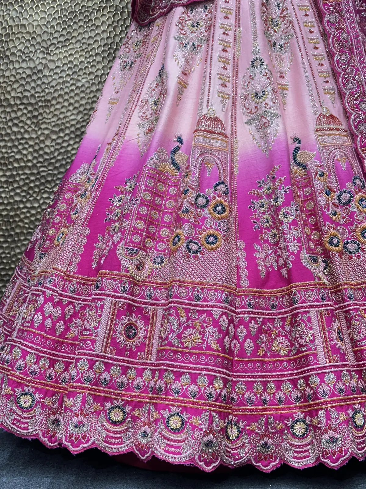 Ombre Bridal Lehenga with Handwork